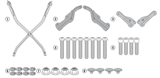 Fijación baúl givi honda.cb650r 19>20 y cb650f 14>18