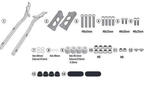 Adaptador portaequipajes tr. Street triple 765 17>19 y 20>