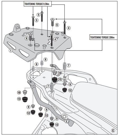 Portaequipaje completo Moto Guzzi V85 TT 2024>