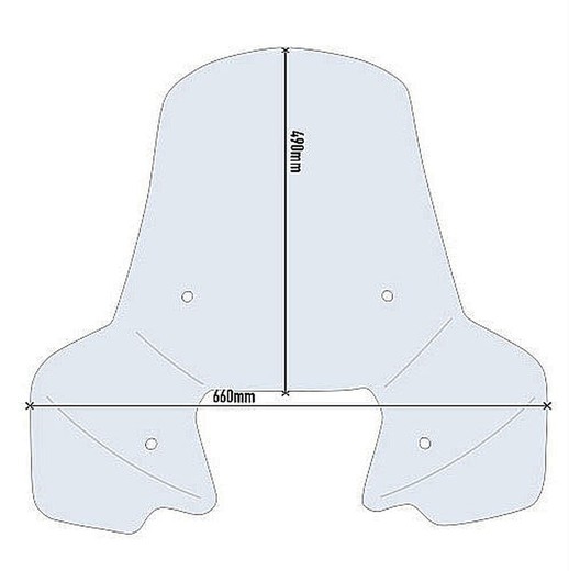 Parabrisas específico transparente 49 x 66 cms (hxa)