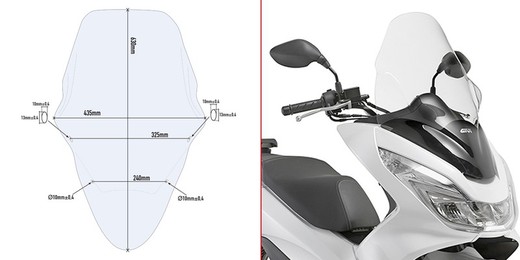 Parabrisas givi honda pcx 125 14>17