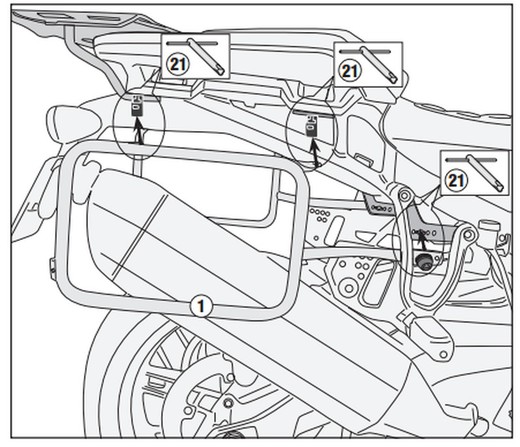 Portamaletas lateral Cam-Side H.D.Pan America 1250 (21 > 23)