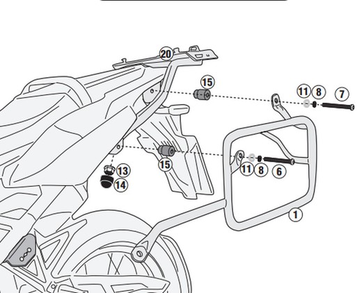 Portamaletas lateral Cam-Side. Honda CRF1100L Africa Twin (20>)