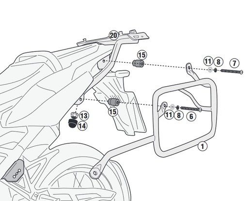 Portamaletas lateral para pl one-fit crf1100l africa twin 2020>