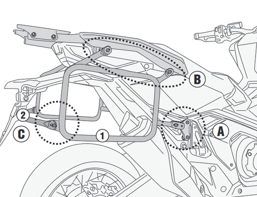 Portamaletas lateral kl one-fit honda x-adv 750 21> kappa