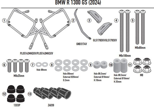 Portaalforjas lateral BMW R 1300 GS (24) Monokey