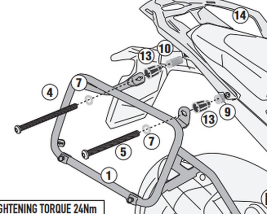 Portamaletas lateral BMW R 1300 GS (24) Monokey