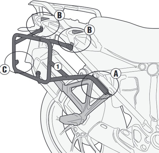 Portamaletes lateral bmw r1250gs 19> i r1200gs 13> 18 givi pl5108cam