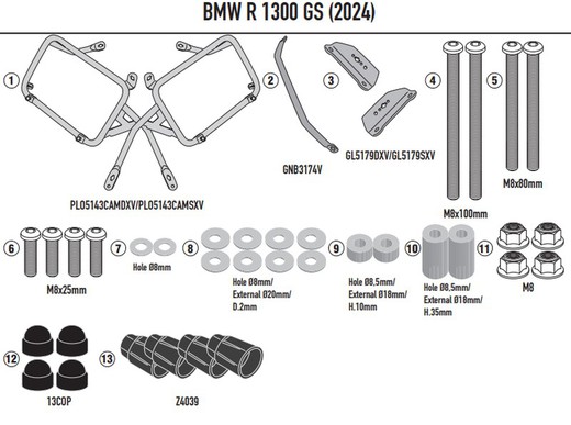 Portamaletas lateral CAM-SIDI. BMW R 1300 GS (23>)