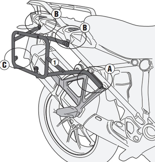 Portamaletas lateral camside 18 BMW R1200 GS 13>1200 13>18 Y 1250 GS 19>22