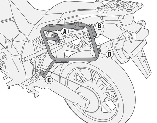 Portamaletas lateral reforzado sz. Dl 1000 v-strom 14>19 givi pl3105cam