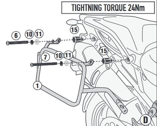 Portamaletas lateral Tiger 1200 GT Explorer /Rally  PL ONE-FIT  para MONOKEY