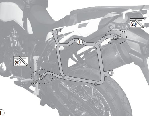 Portamaletas lateral mk H. CRF1000L Africa Twin (16 > 17)