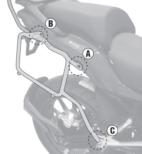 Portamaletas lateral  benelli trk502 17>20 trk502x 18> y 20> givi pl8712