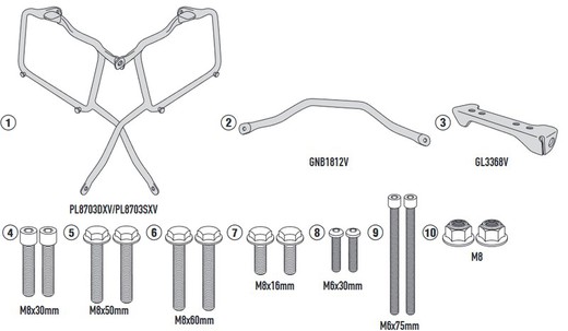 Portamaletas lateral  benelli trk502 17>20 trk502x 18> y 20> givi pl8712