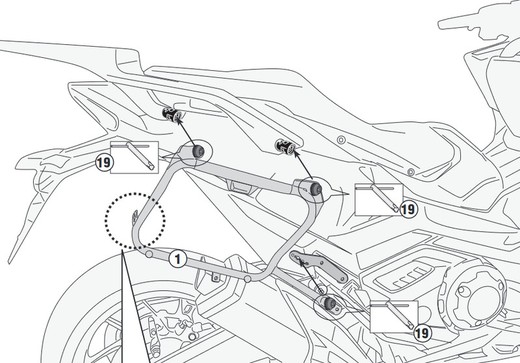 Portamaletas lateral honda forza 750 2021> kappa