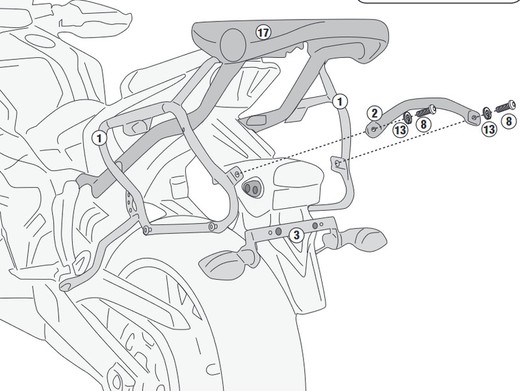 Portamaletas lateral mt-07 (18 > 20) givi plx2140