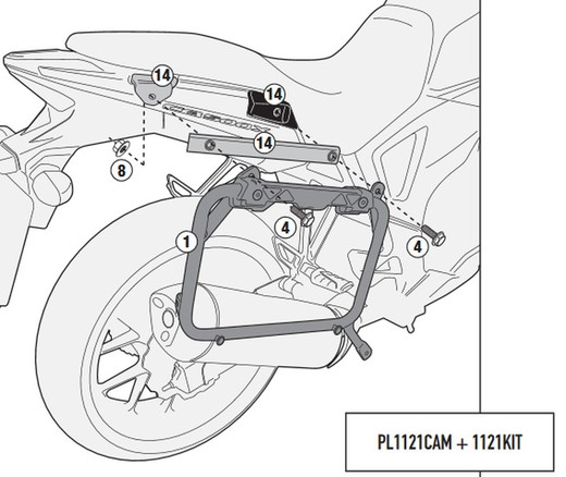 Portamaletas lateral para maletas trekker outback h.cb500x 13>18