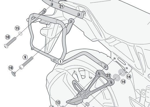 Portamaletas lateral para maletas v35, v37 monokey® side h.cb500x 19>