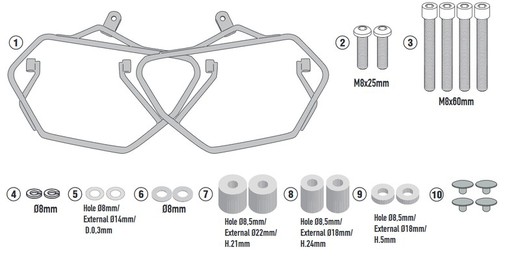Soporte alforjas easy-look  bmw f 900 xr 20> y f 900 r 20> givi te5137