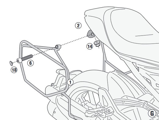 Soporte alforjas easylock, Benelli 502c 19> givi te8706