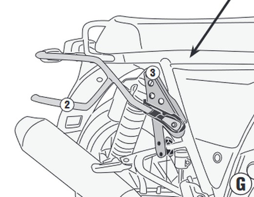 Soporte alforjas  fijación rápida REMOVE-X para  Interceptor 650 (19 > 22)