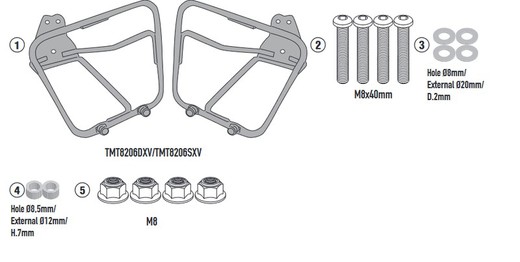 Soporte alforjas MT501 para V7 850 Stone 21>23 (Línea Metro-T)