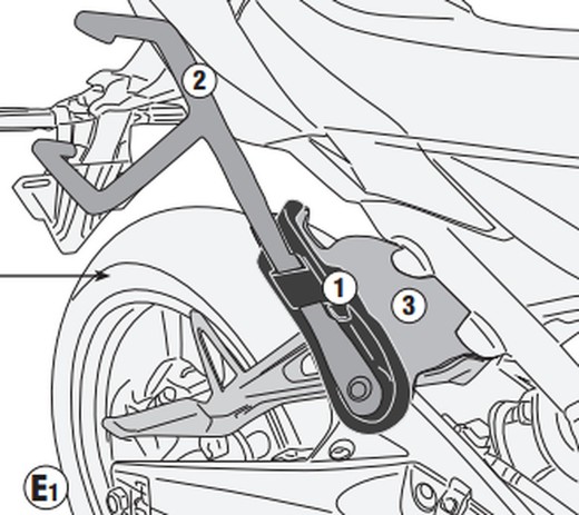 Soporte REMOVE-X para alforjas H.CB650R 21>/24> y CBR 650 R (21 > 23)