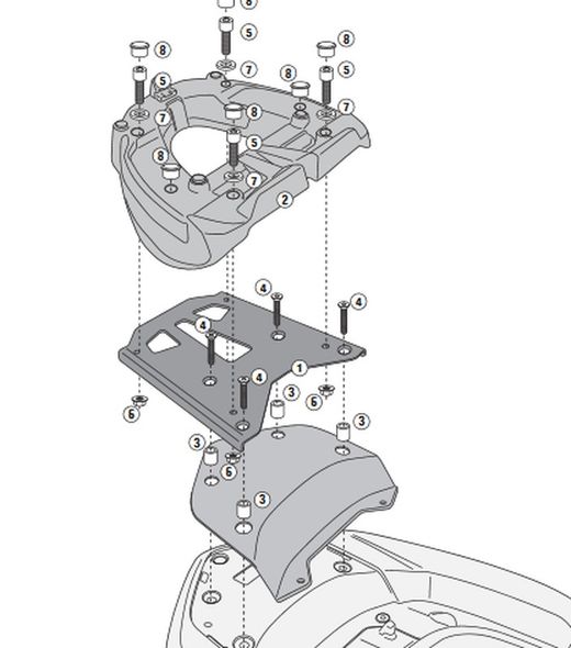 Adaptador baul monolock h.forza 300 13>17