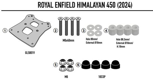 Adaptador baúl Royalenfield Himalayan 450  24>