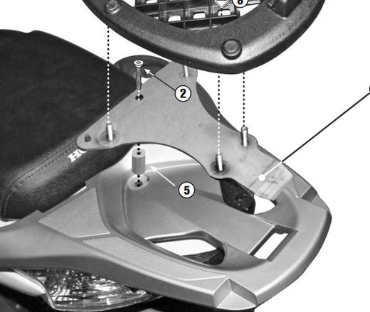 Adaptador baul monolock sh 125/150/300 09> givi sr1155