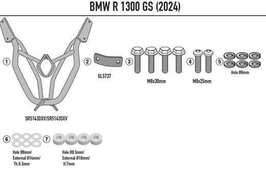 Adaptador cofre BMW R 1300 GS (23>)