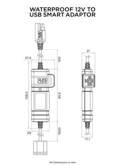 Adaptador impermeable QUAD LOCK de 12V a USB