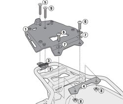Adaptador maleta monokey bmw r1200gs adventure i 1250 gs adventure