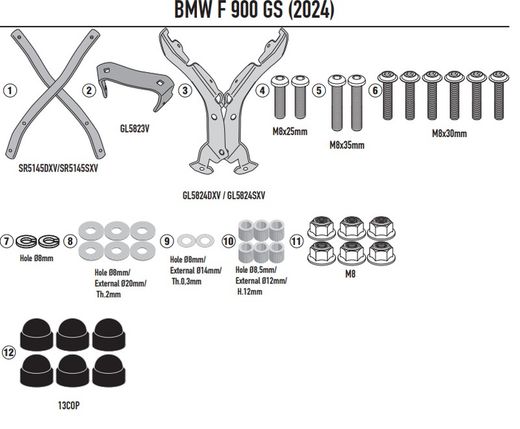 Adaptador portaequipajes BMW F 900 GS 24>