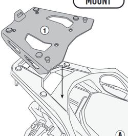 Adaptador posterior para NT 1100 (22>)  en aluminio anodizado para maleta MONOKEY??, negro
