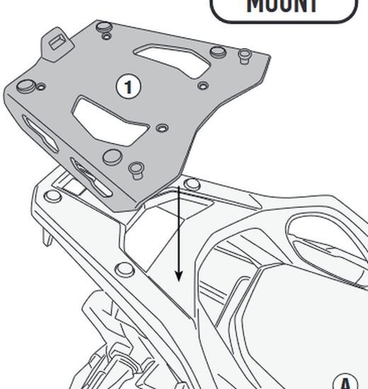 Adaptador posterior para NT 1100 (22>)  en aluminio anodizado para maleta MONOKEY??, negro
