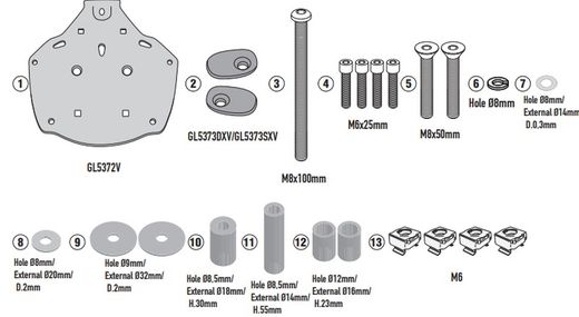 Adaptador baul JOYRIDE 300 (22>) para maleta MONOKEY« o MONOLOCK«