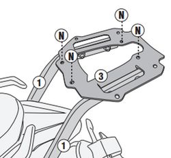 Adaptador baul SEIEMMEZZO STR / CCR 650  22> para maleta MONOKEY« o MONOLOCK«