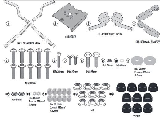 Adaptador baul Tiger Sport 660 (22) para maleta MONOKEY« o MONOLOCK«