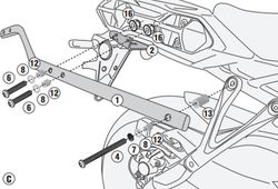 Adaptador portaequipajes S. GSX S1000GT (22>) para maleta GIVI