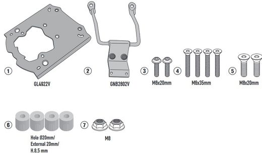 Adaptador posterior para Himalayan 21 > 22 maleta MONOKEY« o MONOLOCK«