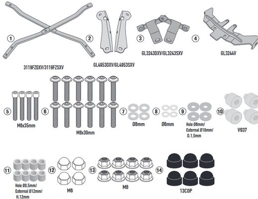 Adaptador trasero S.GSX S1000 21> para maleta MONOKEY« o MONOLOCK«