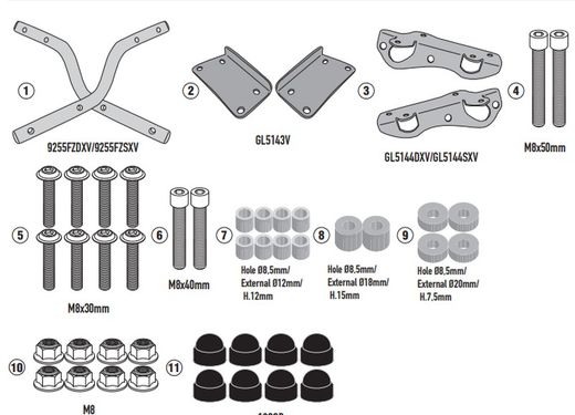 Adaptador baul V.TROFEO 500AC (22>) para maleta MONOKEY« o MONOLOCK«