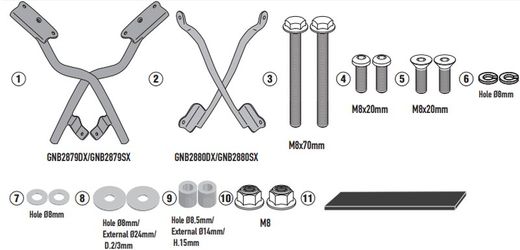Adaptador baul MULTITERRAIN 650 MT (21 > 23) para maleta MONOKEY« o MONOLOCK«
