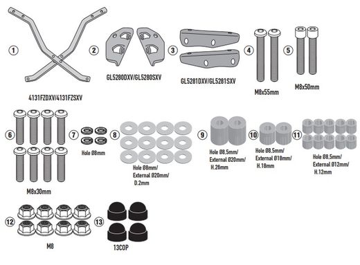 Adaptador baul K. Z650RS (22>) para maleta MONOKEY« o MONOLOCK«