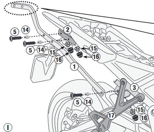 Adaptador baul Tiger Sport 660 (22) para maleta MONOKEY« o MONOLOCK«