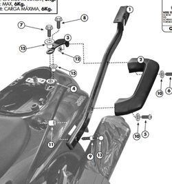Adaptador baul GSX 1300r hayabusa (08 > 16) para maleta MONOKEY o MONOLOCK