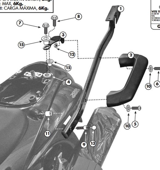 Adaptador baul GSX 1300r hayabusa (08 > 16) para maleta MONOKEY o MONOLOCK