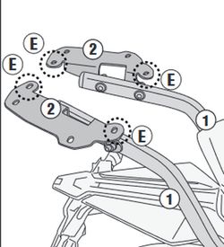 Adaptador baul  CFMOTO 650 NK 21 > 22  para maleta MONOKEY« o MONOLOCK«